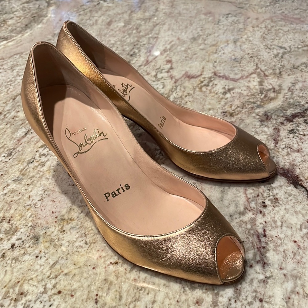 Christian Louboutin peep toe heels